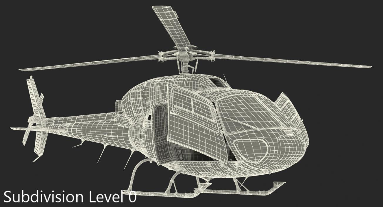 3D Helicopter Eurocopter AS-355N Rigged