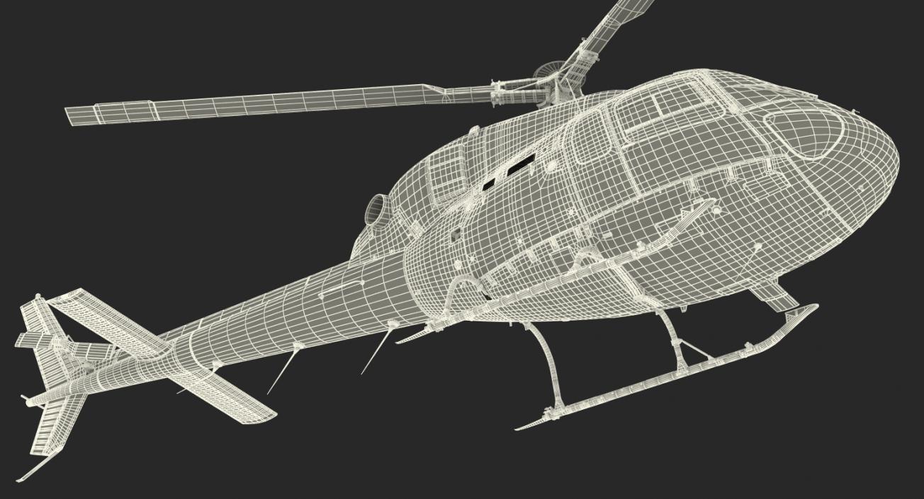 3D Helicopter Eurocopter AS-355N Rigged