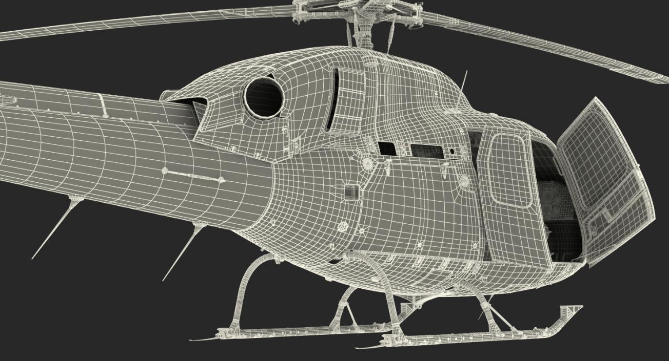 3D Helicopter Eurocopter AS-355N Rigged