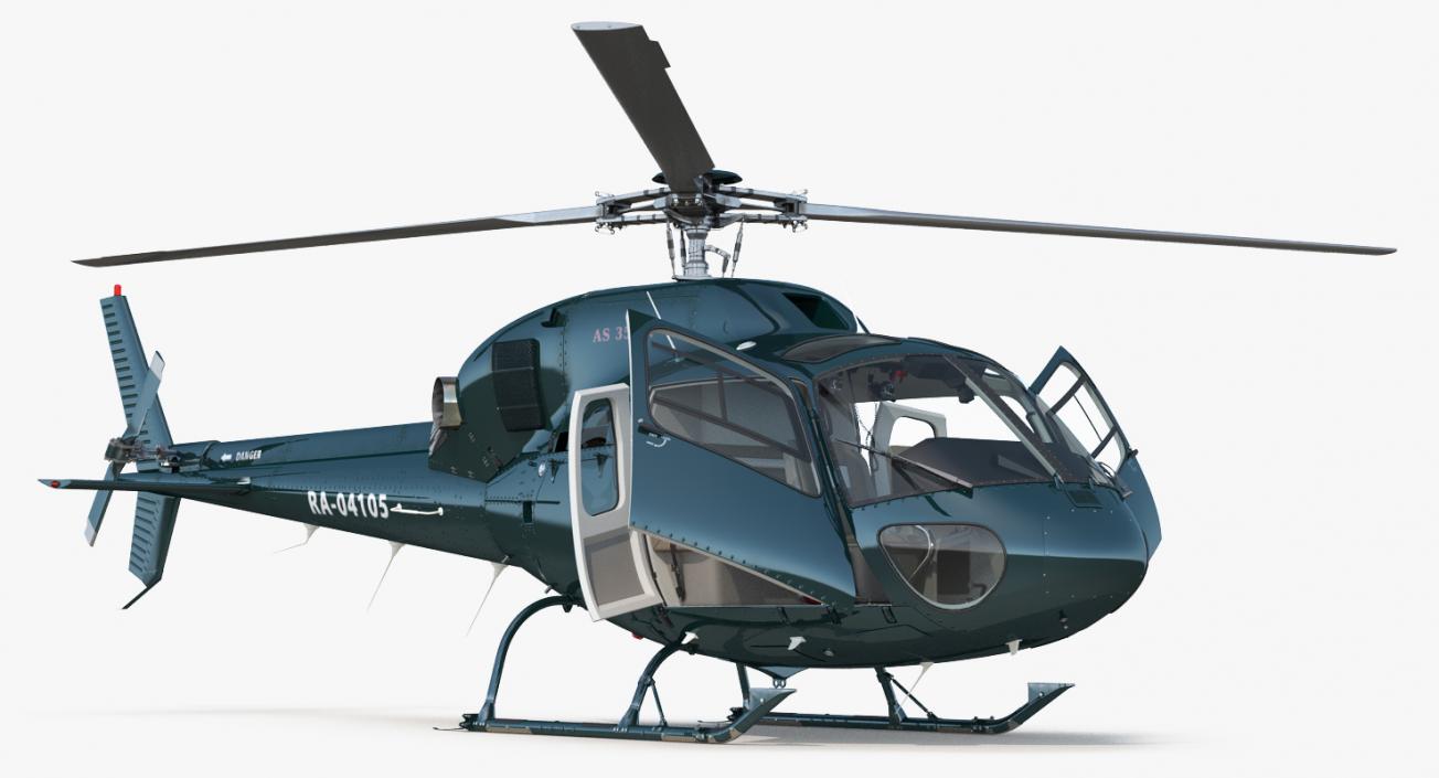 3D Helicopter Eurocopter AS-355N Rigged