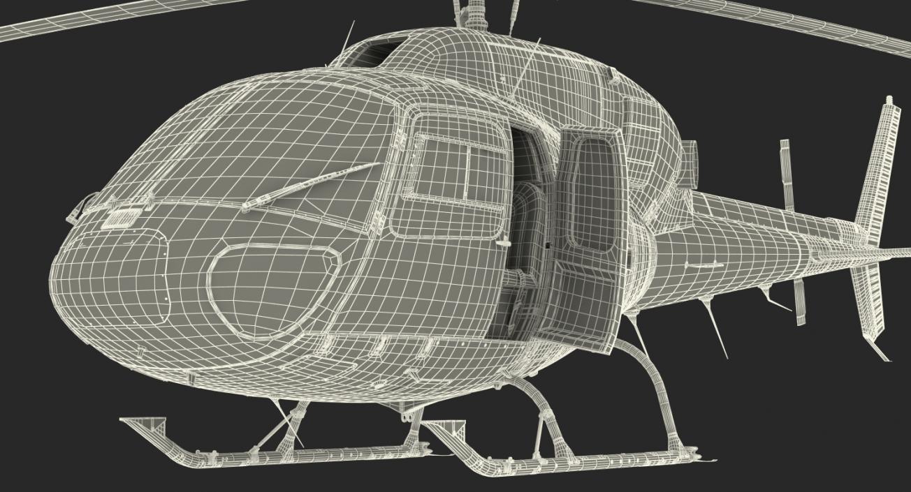 3D Helicopter Eurocopter AS-355N Rigged