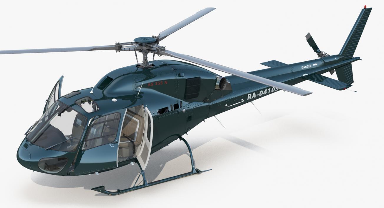 3D Helicopter Eurocopter AS-355N Rigged