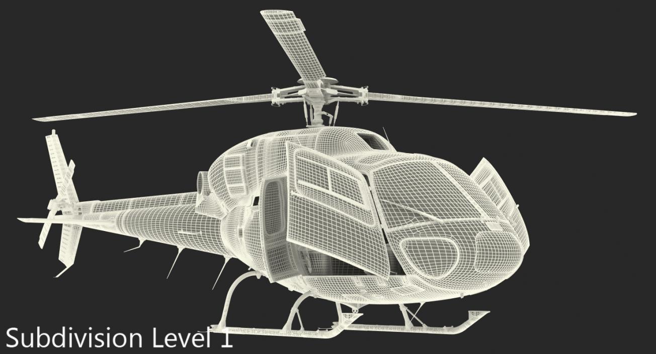 3D Helicopter Eurocopter AS-355N Rigged