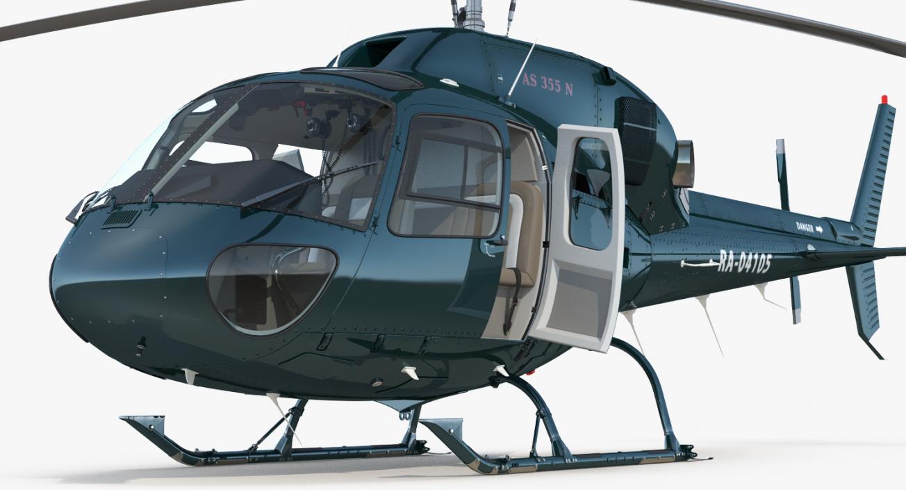 3D Helicopter Eurocopter AS-355N Rigged