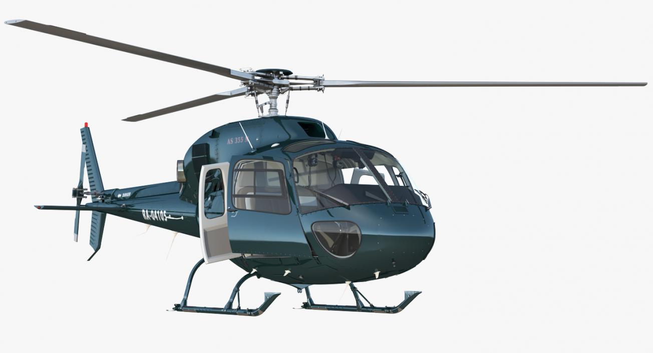 3D Helicopter Eurocopter AS-355N Rigged