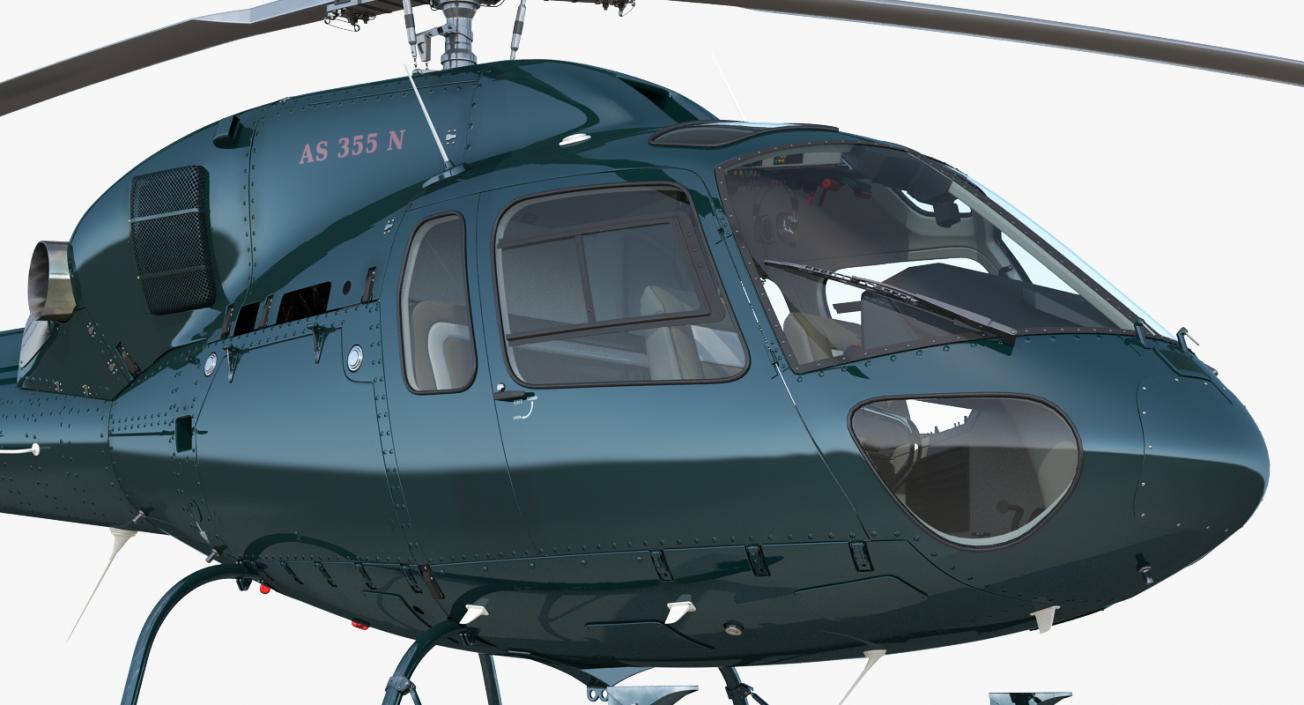 3D Helicopter Eurocopter AS-355N Rigged