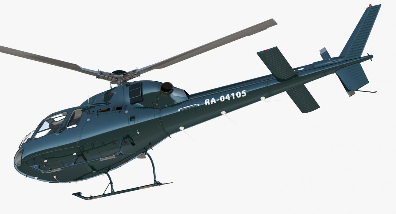 3D Helicopter Eurocopter AS-355N Rigged