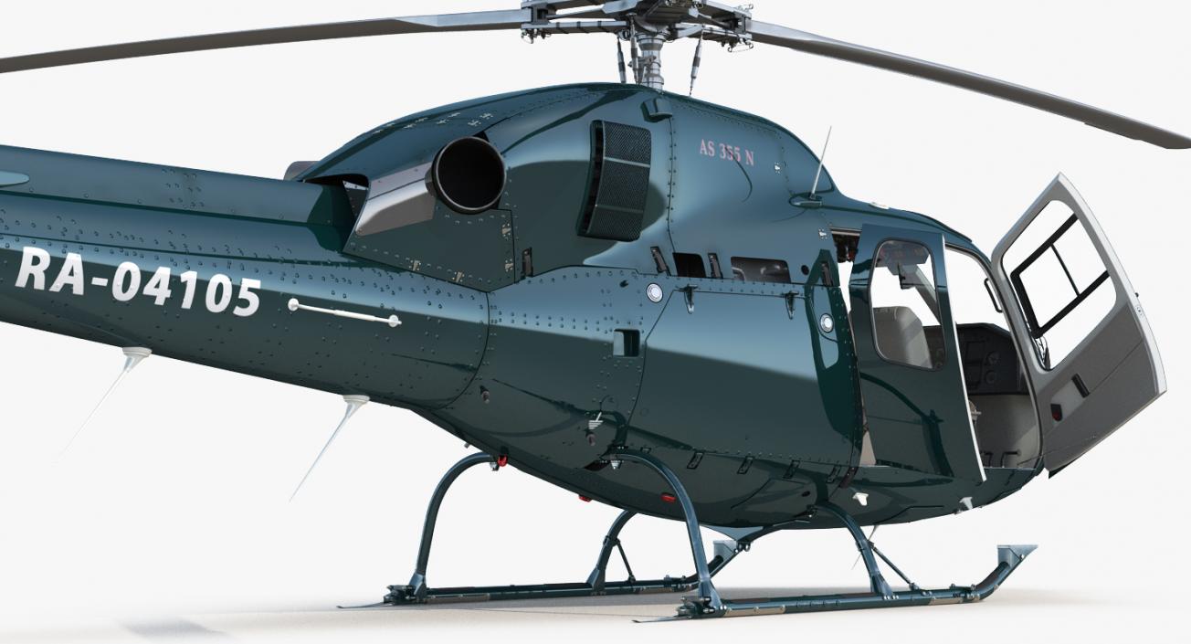 3D Helicopter Eurocopter AS-355N Rigged