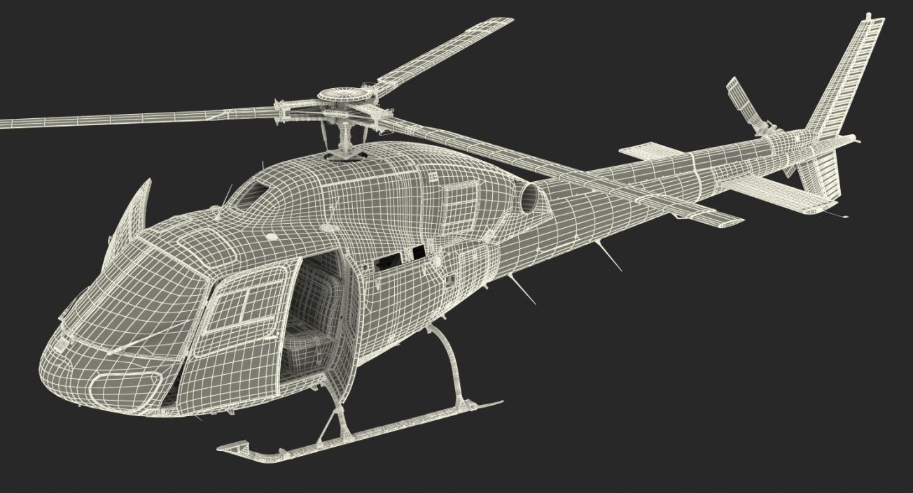 3D Helicopter Eurocopter AS-355N Rigged