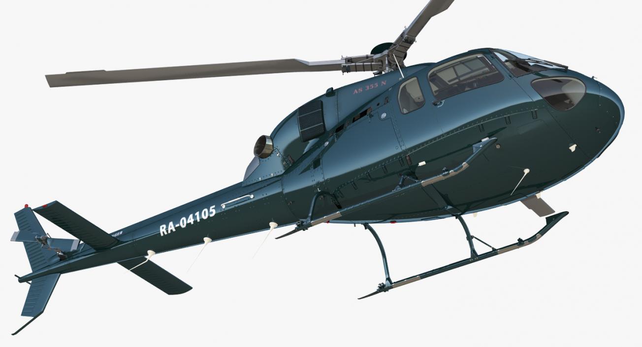 3D Helicopter Eurocopter AS-355N Rigged