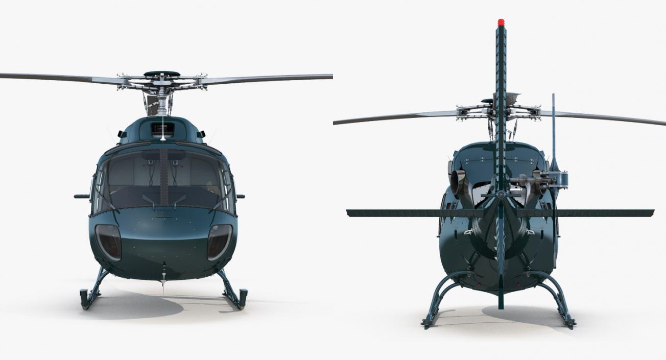 3D Helicopter Eurocopter AS-355N Rigged