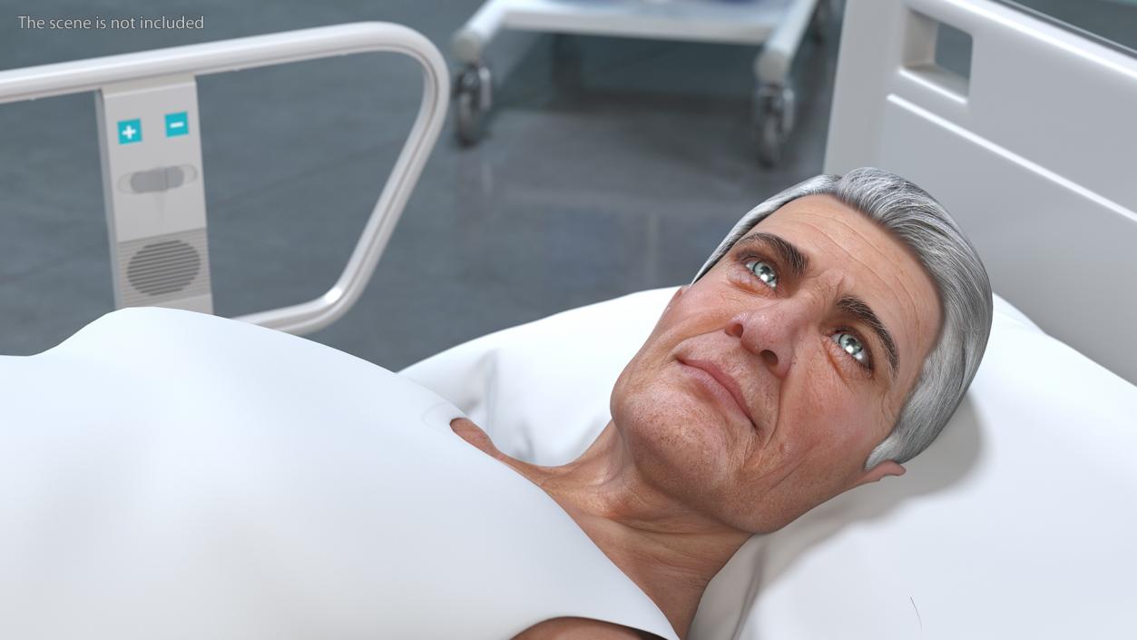 3D Patient on Hospital Bed And Doctor Rigged