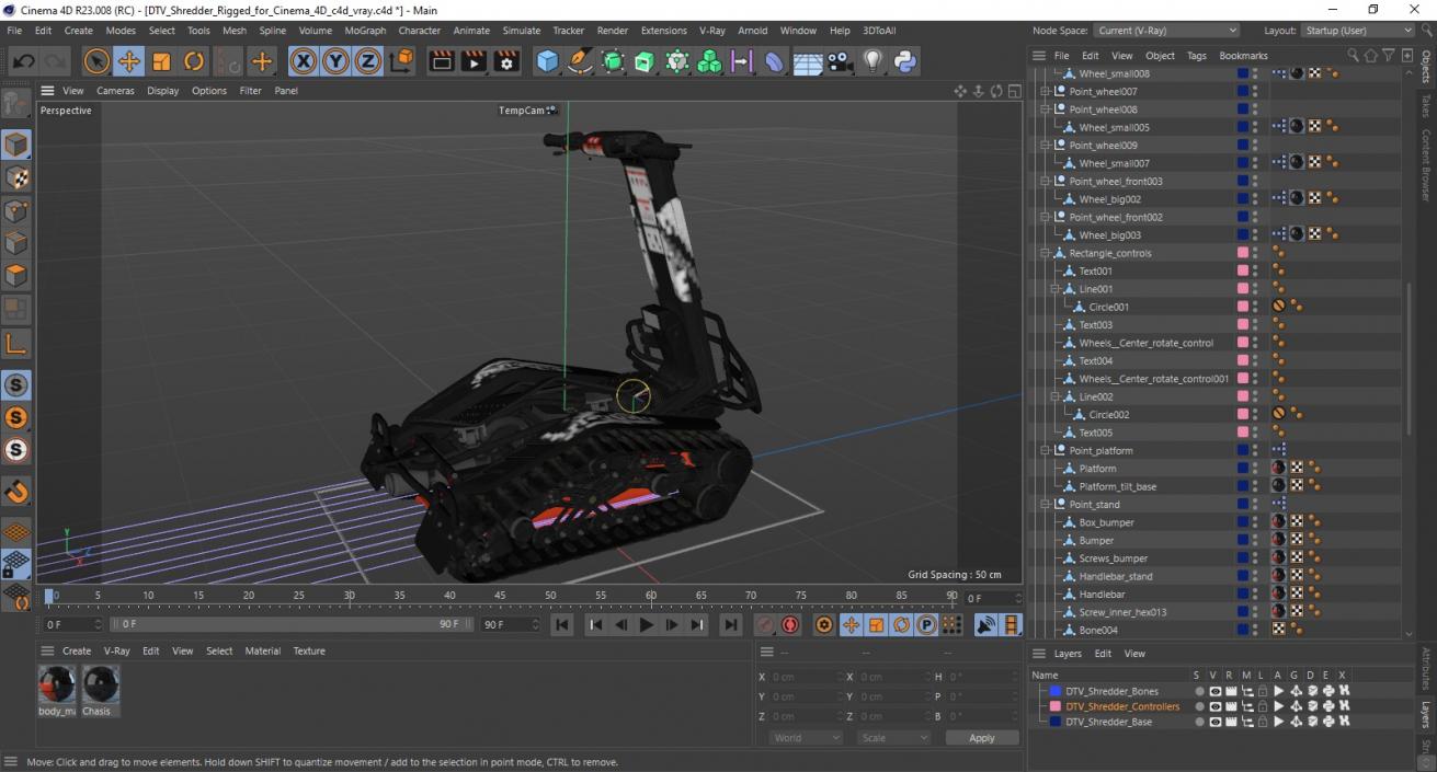 3D DTV Shredder Rigged for Cinema 4D model