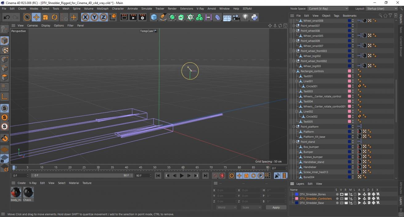 3D DTV Shredder Rigged for Cinema 4D model