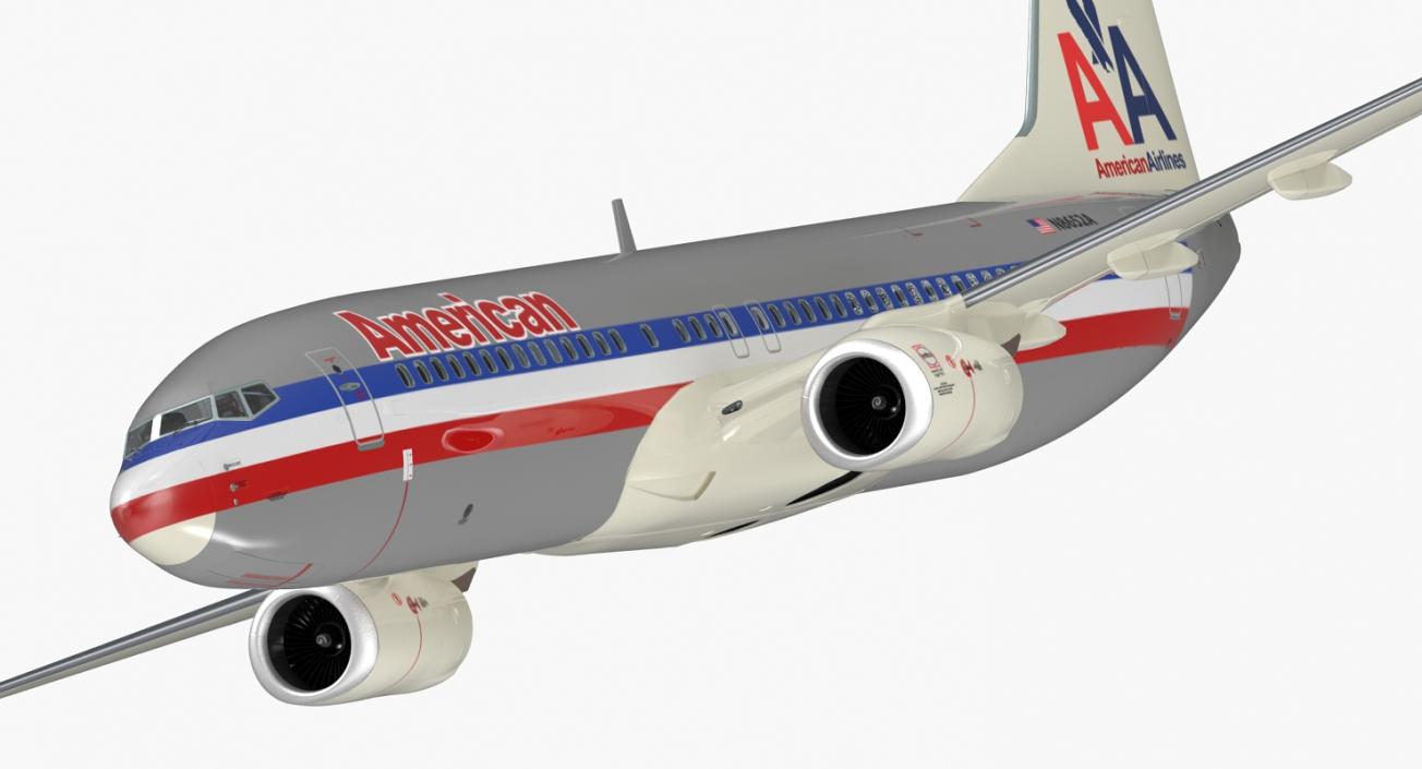 3D Boeing 737-800 with Interior American Airlines