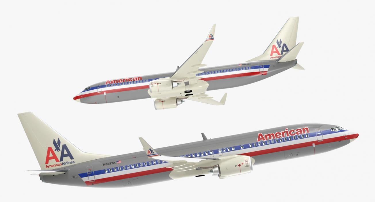 3D Boeing 737-800 with Interior American Airlines