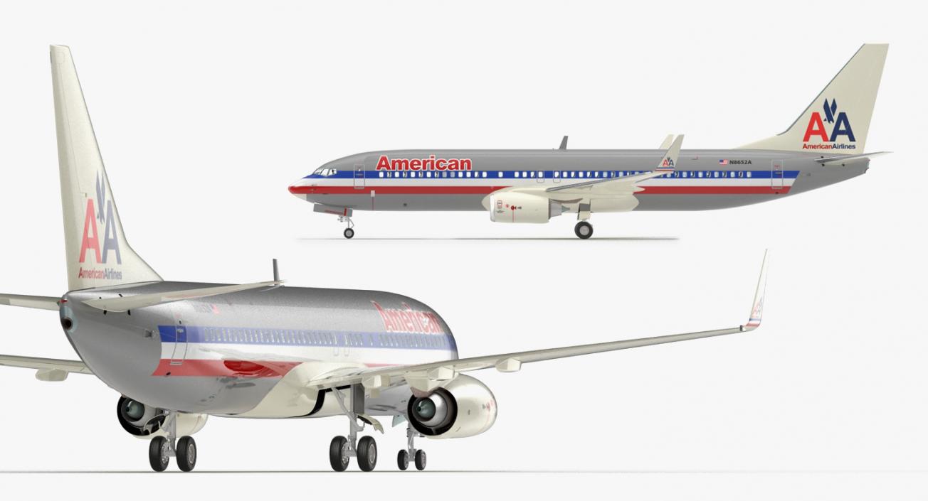 3D Boeing 737-800 with Interior American Airlines