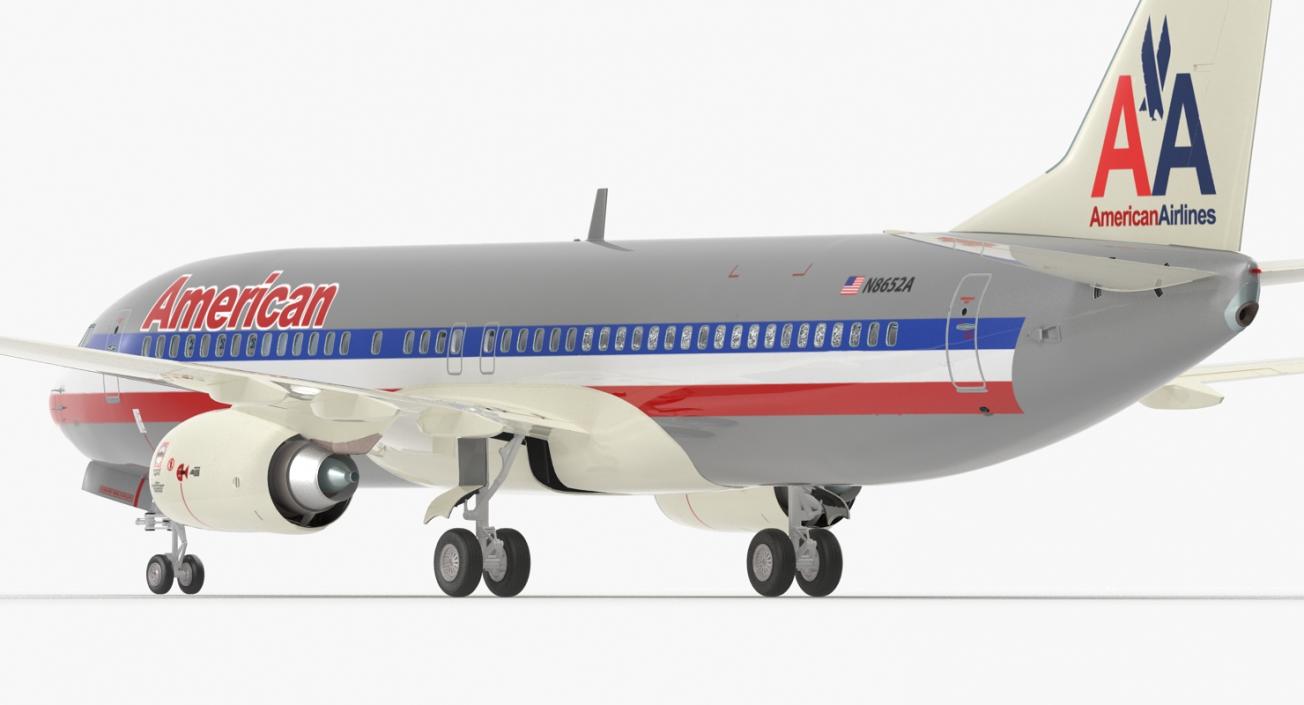 3D Boeing 737-800 with Interior American Airlines