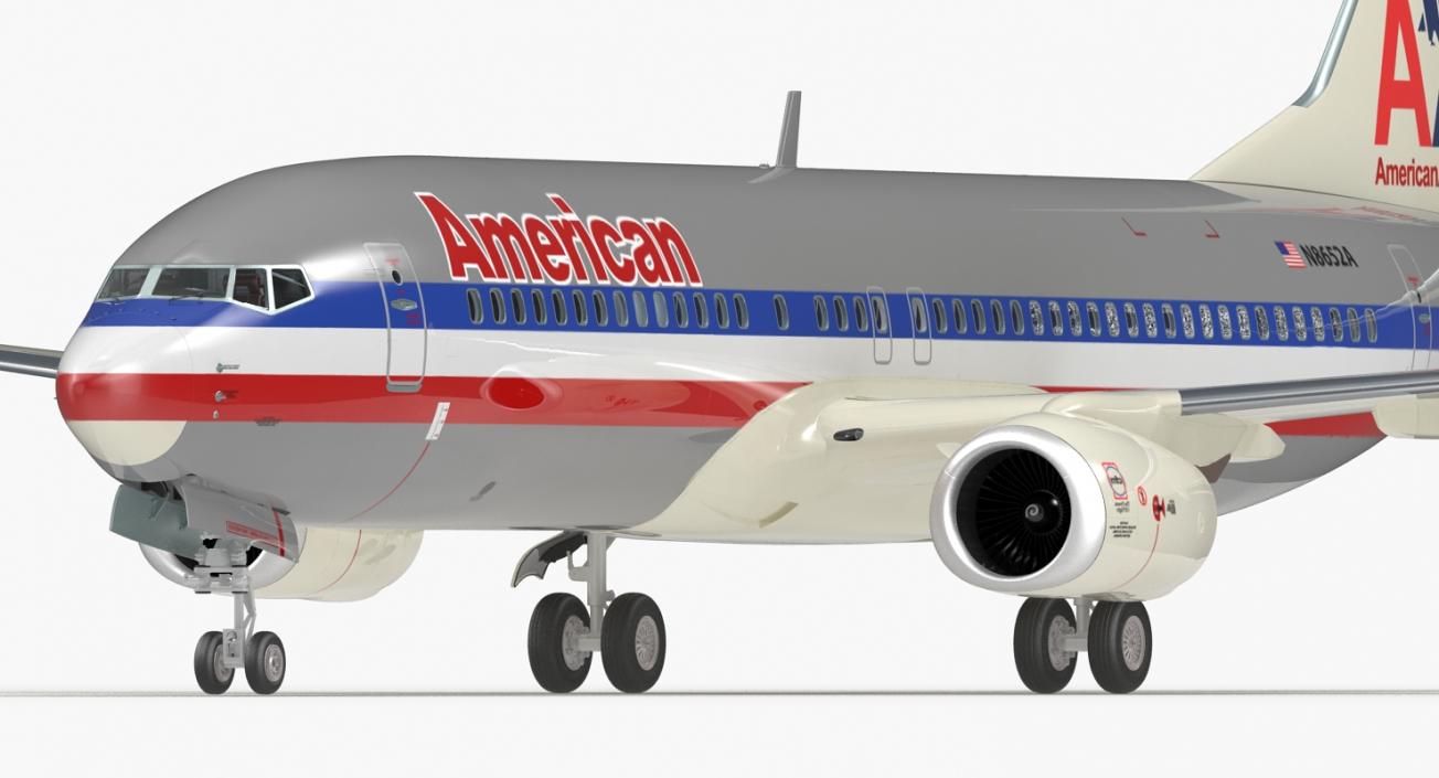 3D Boeing 737-800 with Interior American Airlines