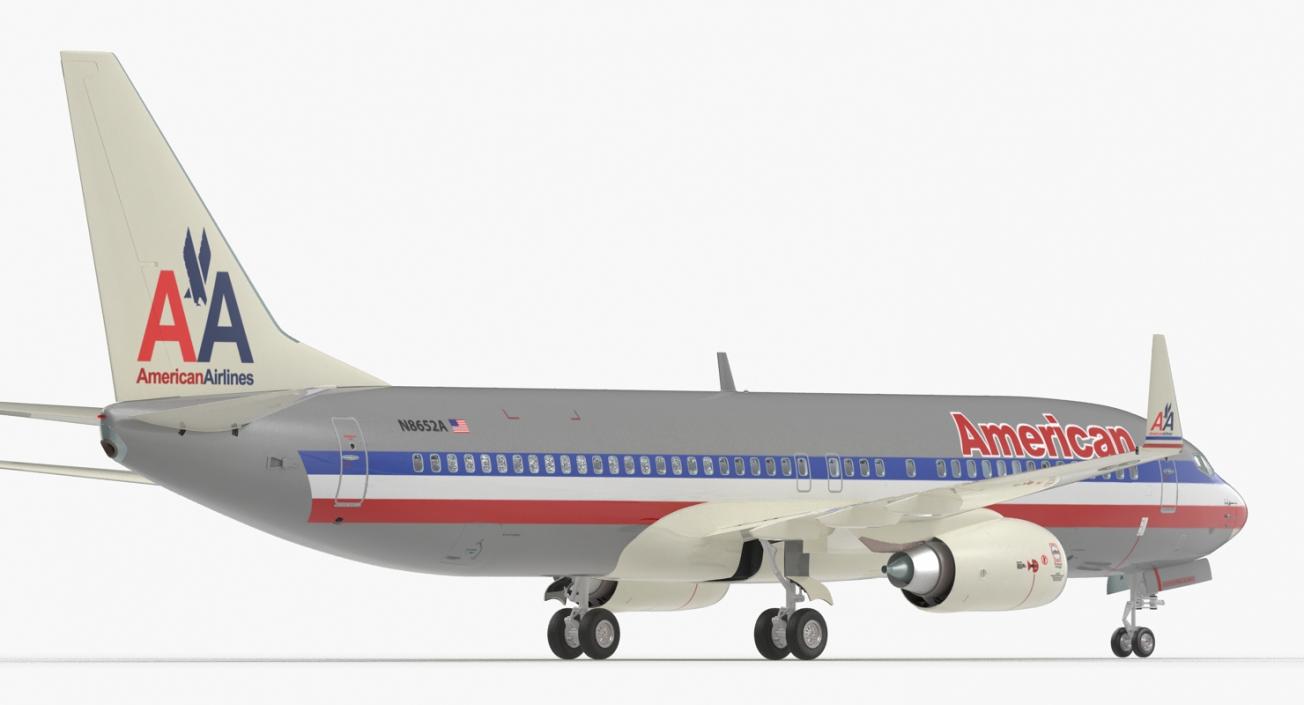 3D Boeing 737-800 with Interior American Airlines