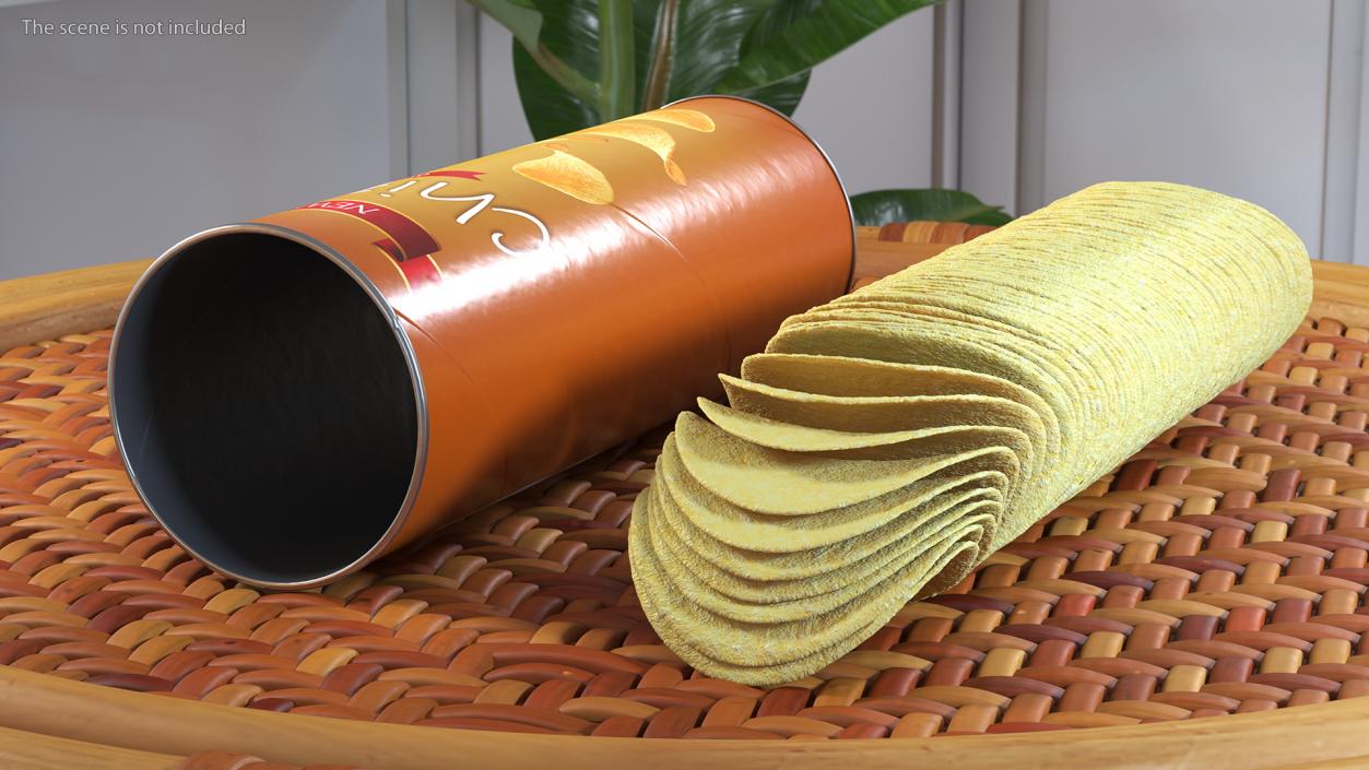 3D model Open Tube of Potato Chips