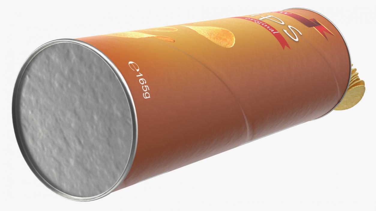 3D model Open Tube of Potato Chips