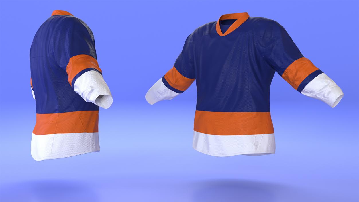 3D Hockey Jersey Blue model