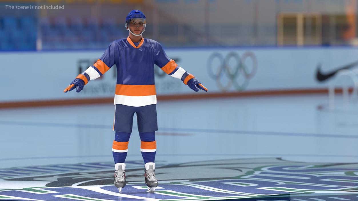 3D Hockey Jersey Blue model