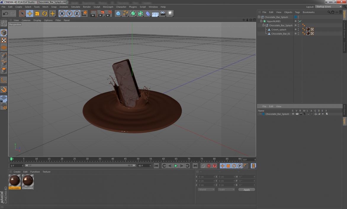 3D model Chocolate Bar Splash