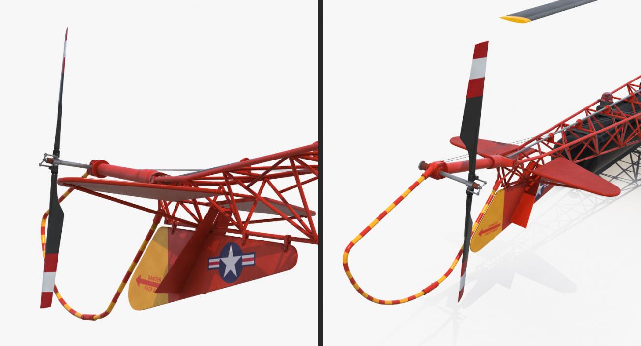 Bell 47 On Floats uscg Rigged 3D model