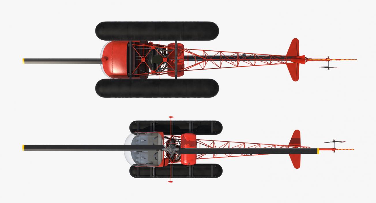 Bell 47 On Floats uscg Rigged 3D model