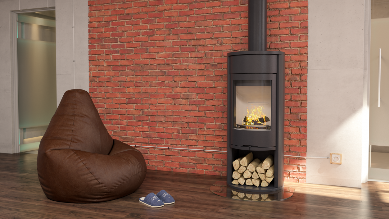 Modern Wood Burning Stove Contura 610 3D