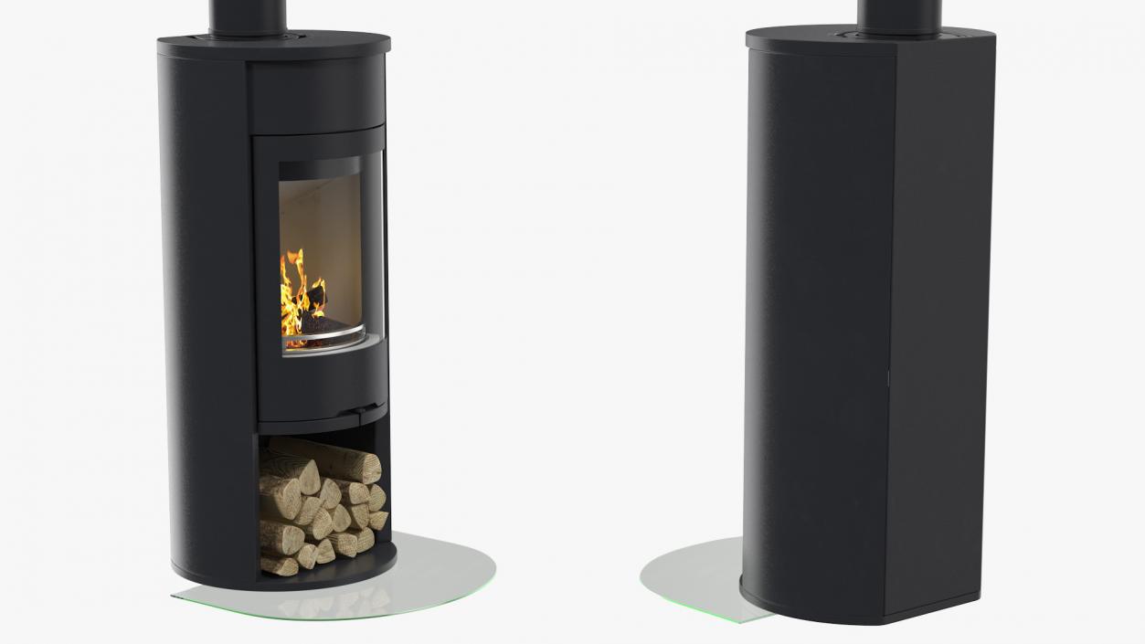 Modern Wood Burning Stove Contura 610 3D