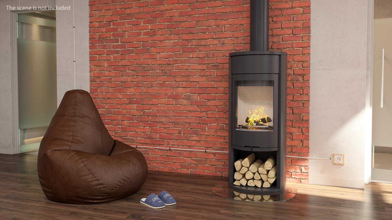 Modern Wood Burning Stove Contura 610 3D