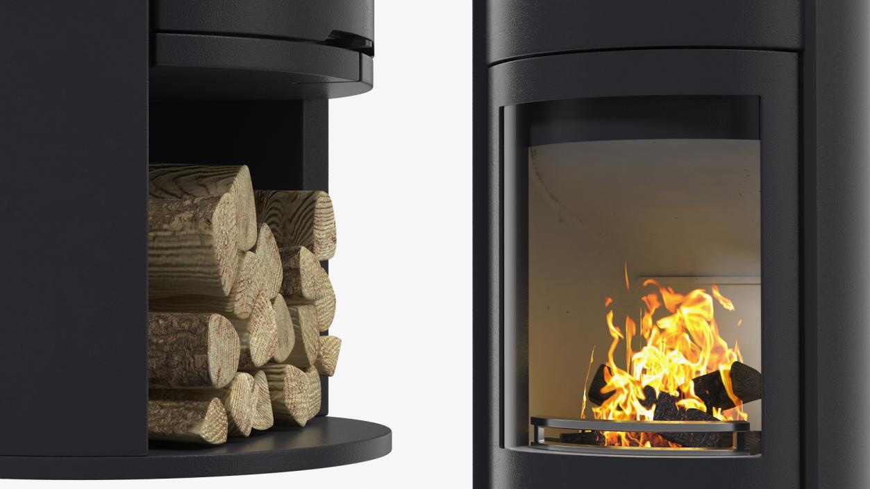 Modern Wood Burning Stove Contura 610 3D