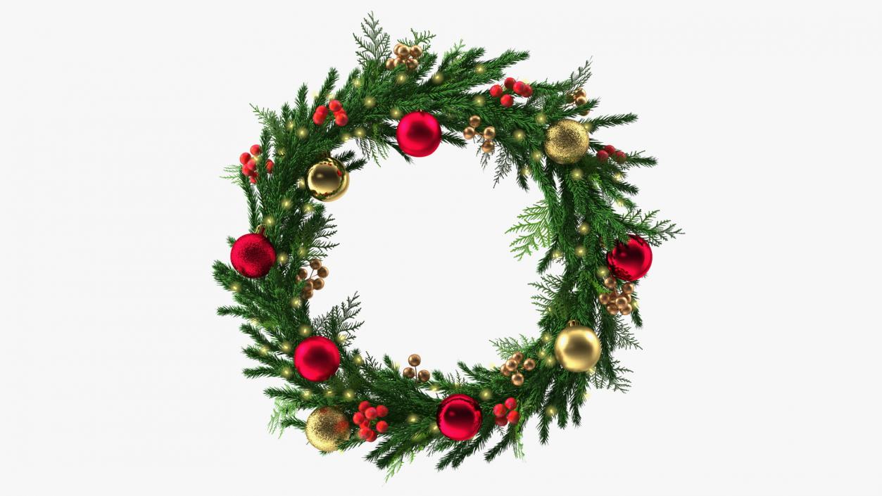 Christmas Wreath with Berries 3D model