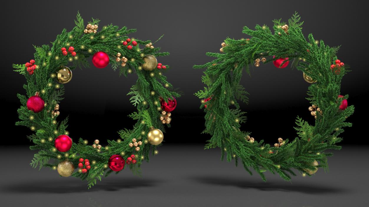 Christmas Wreath with Berries 3D model