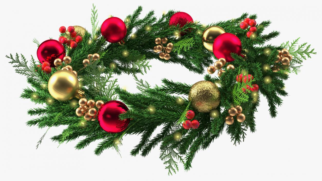 Christmas Wreath with Berries 3D model