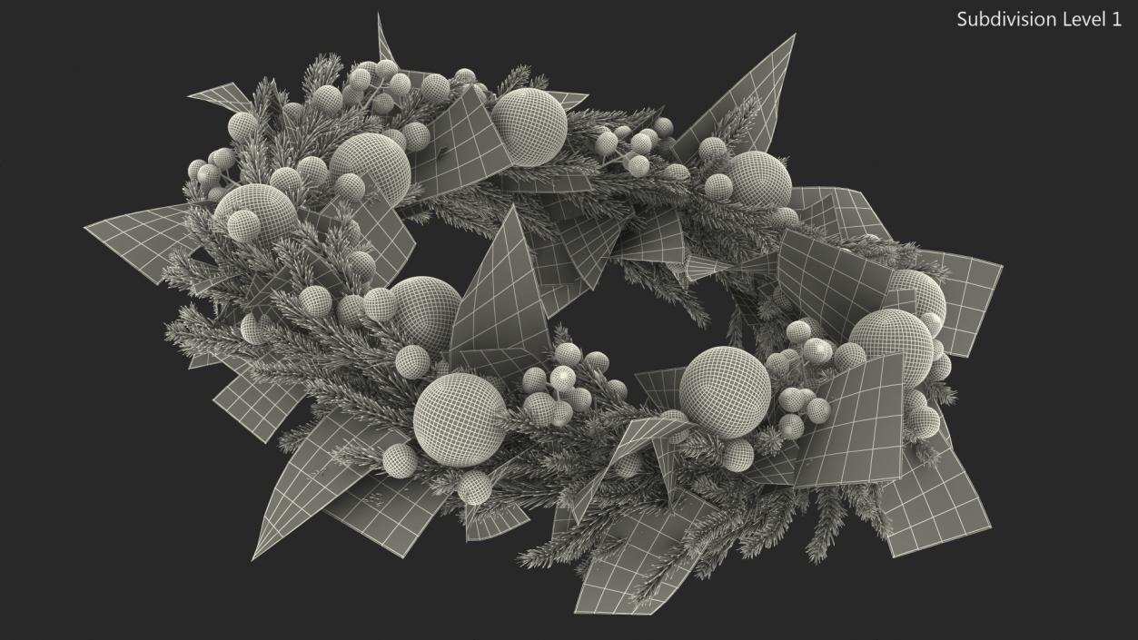 Christmas Wreath with Berries 3D model