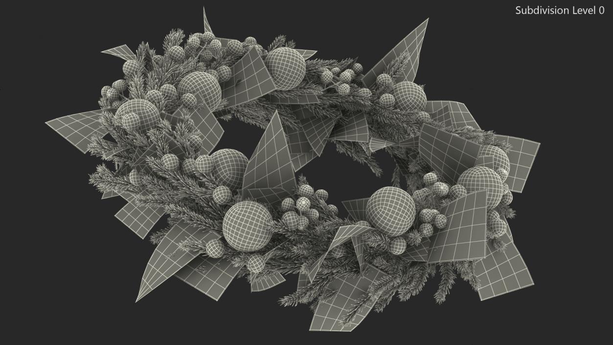 Christmas Wreath with Berries 3D model