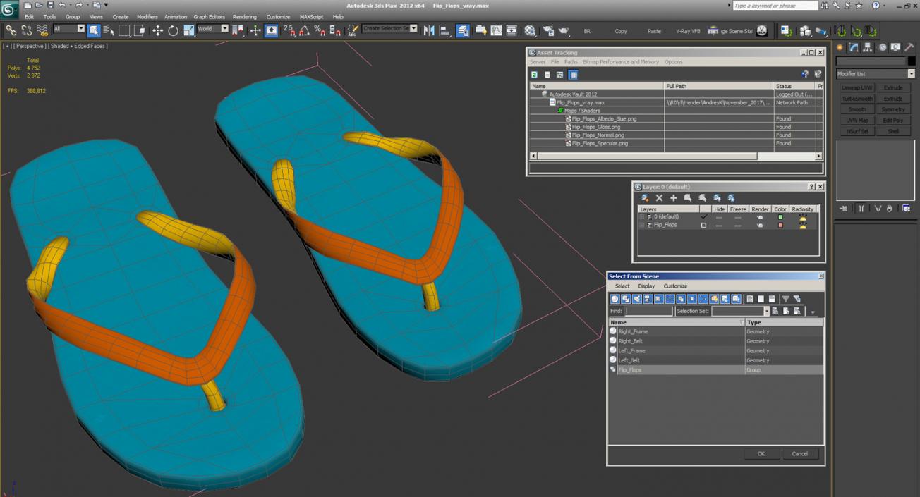3D model Flip Flops
