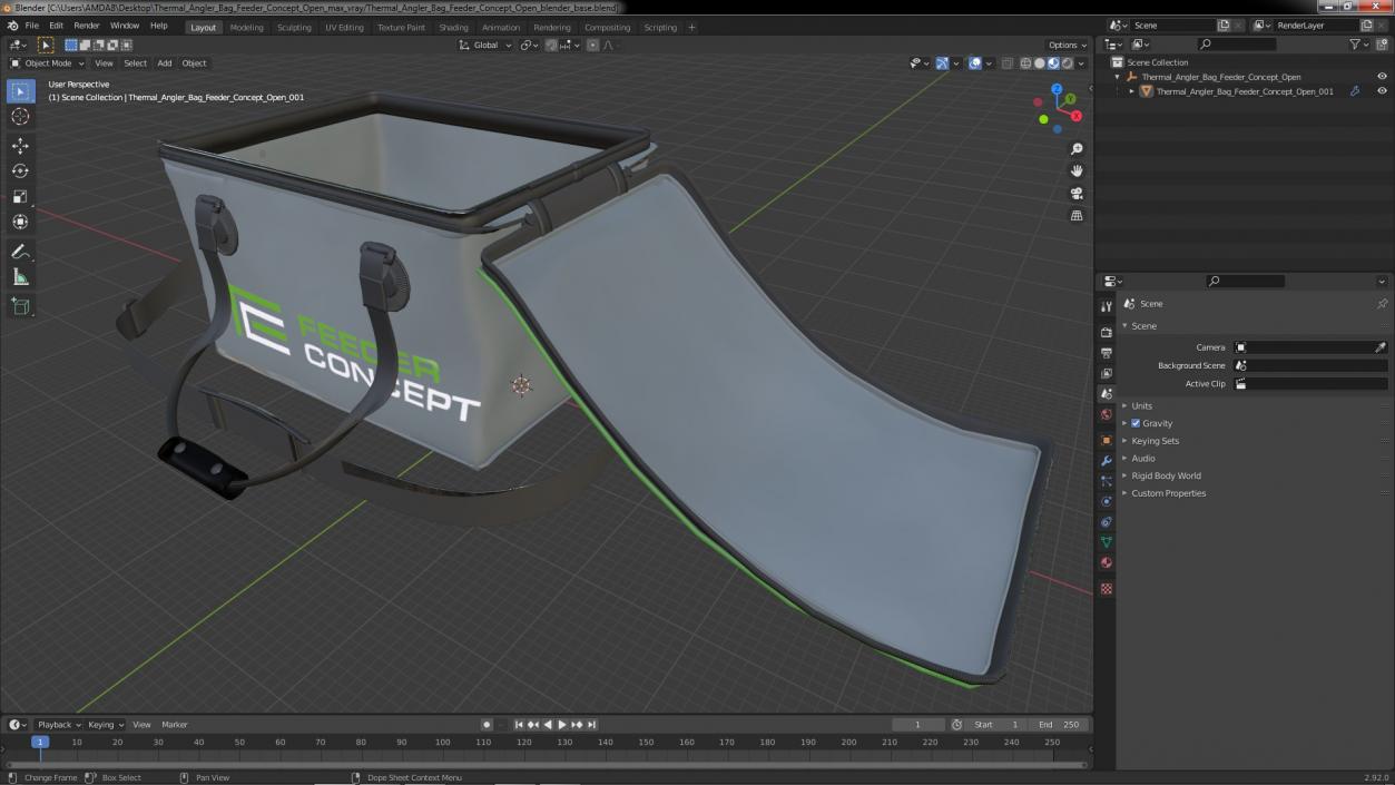 3D Thermal Angler Bag Feeder Concept Open model