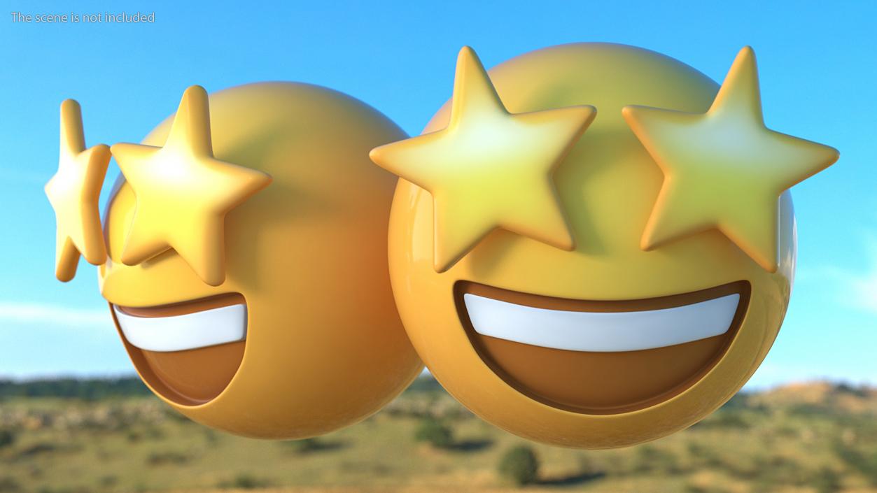 3D model Star Eyes Emoji