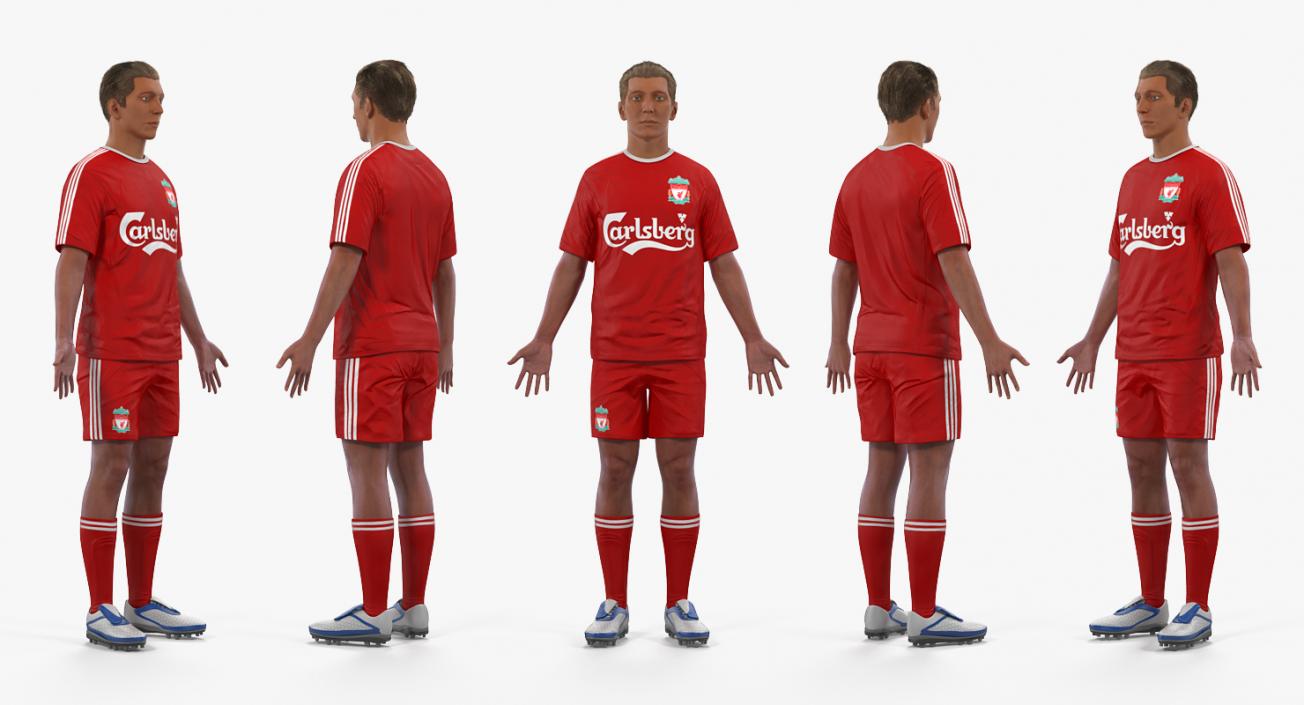 Soccer or Football Player Liverpool Rigged 3D