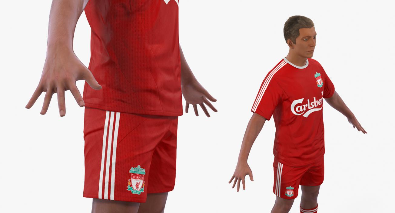 Soccer or Football Player Liverpool Rigged 3D