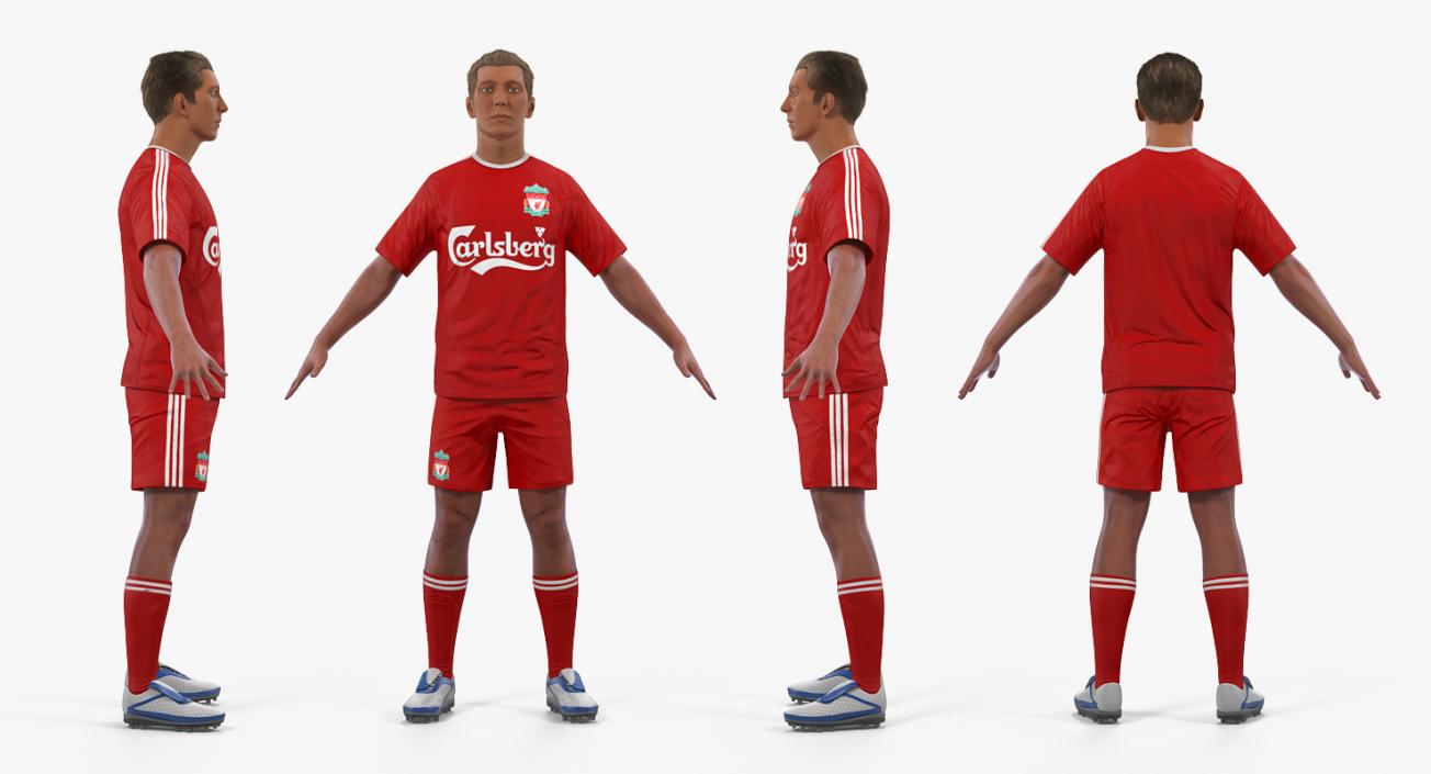 Soccer or Football Player Liverpool Rigged 3D