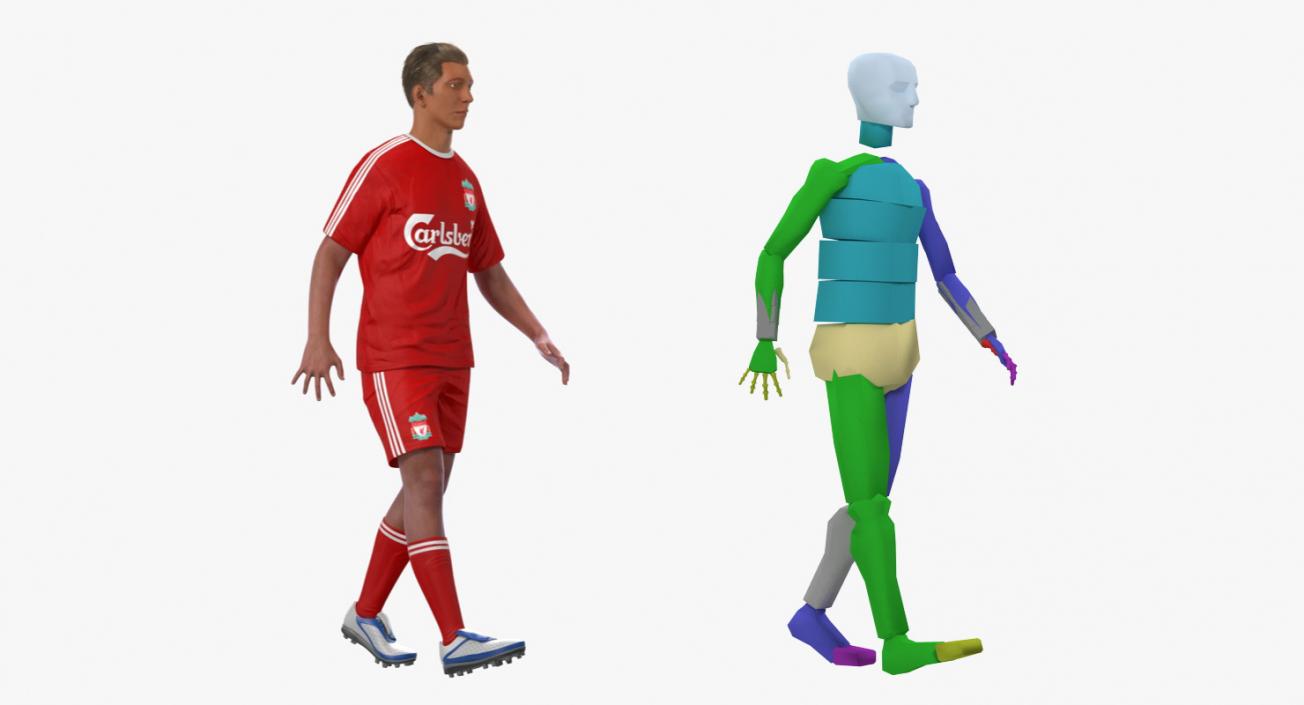 Soccer or Football Player Liverpool Rigged 3D