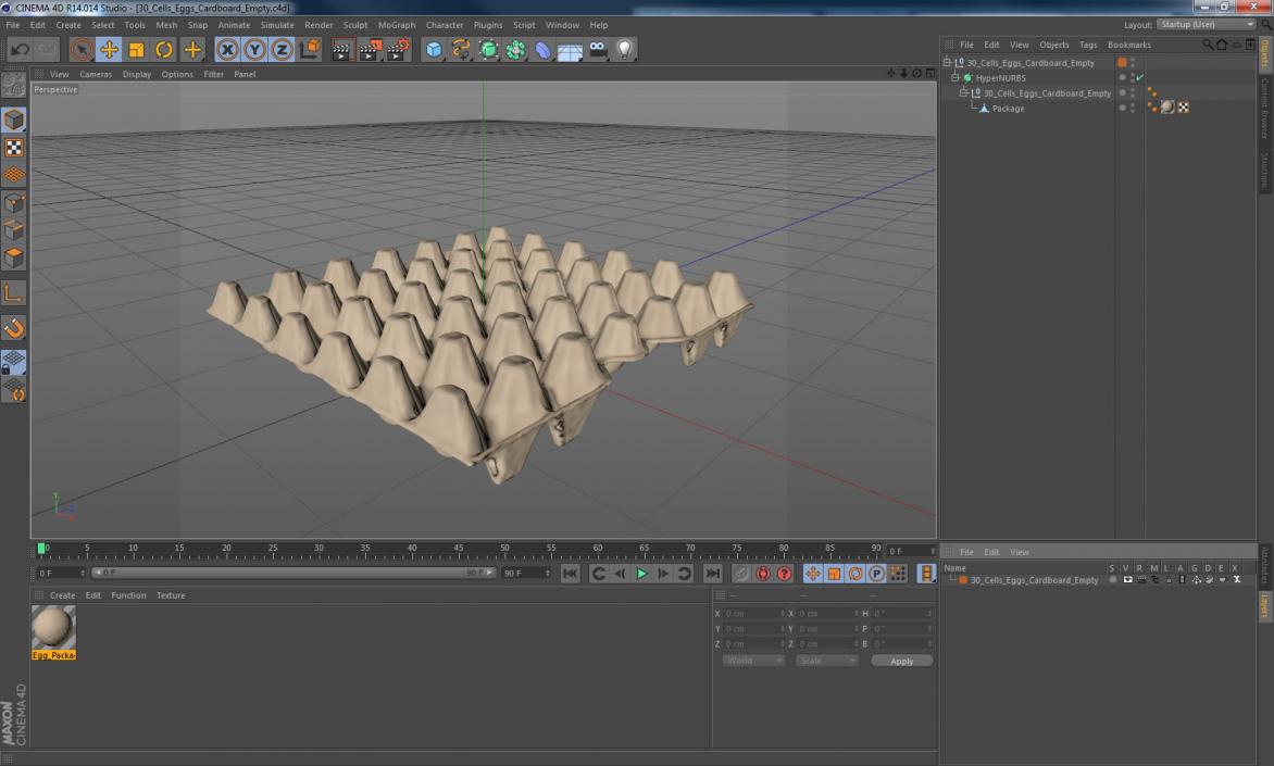 30 Cells Eggs Cardboard Empty 3D model