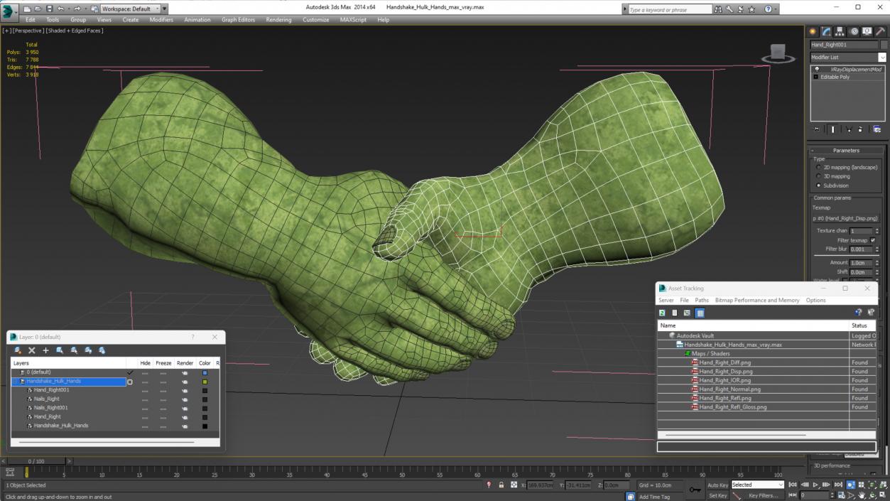 3D model Handshake Hulk Hands