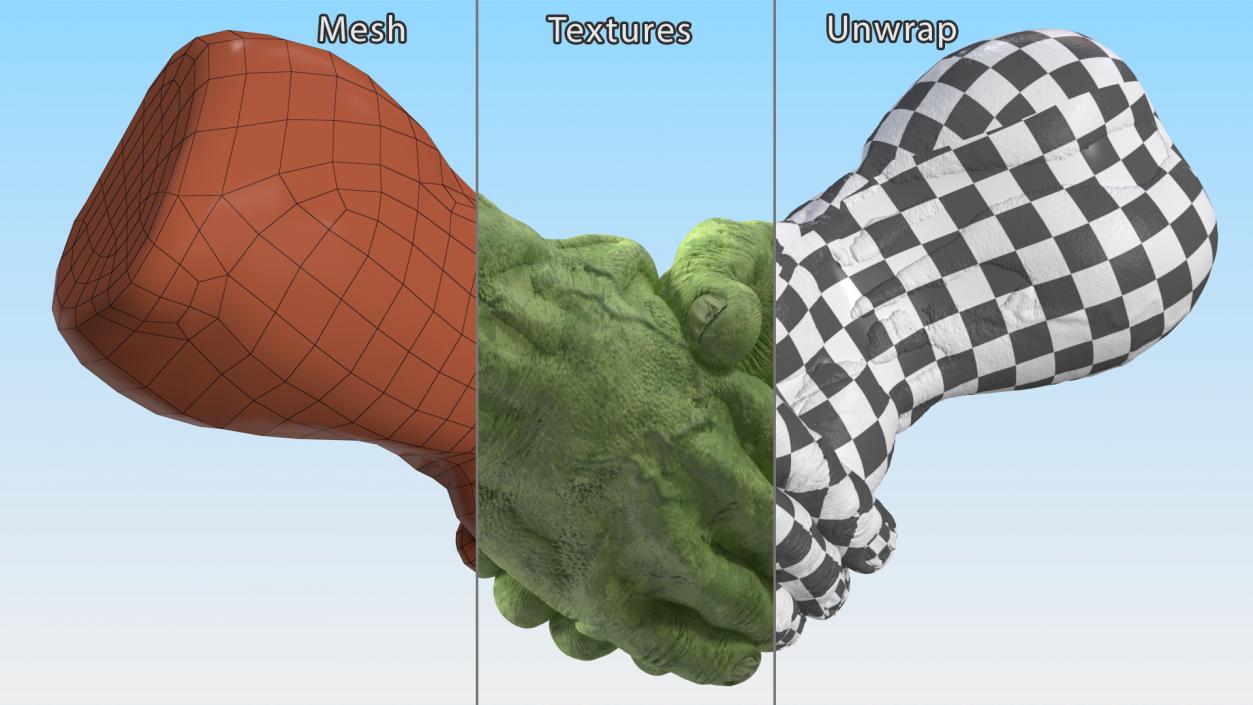 3D model Handshake Hulk Hands